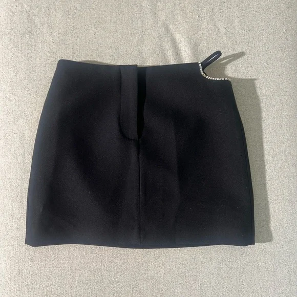 Zara Rhinestone Mini Skirt - Size XS - Black - Picture 3 of 9